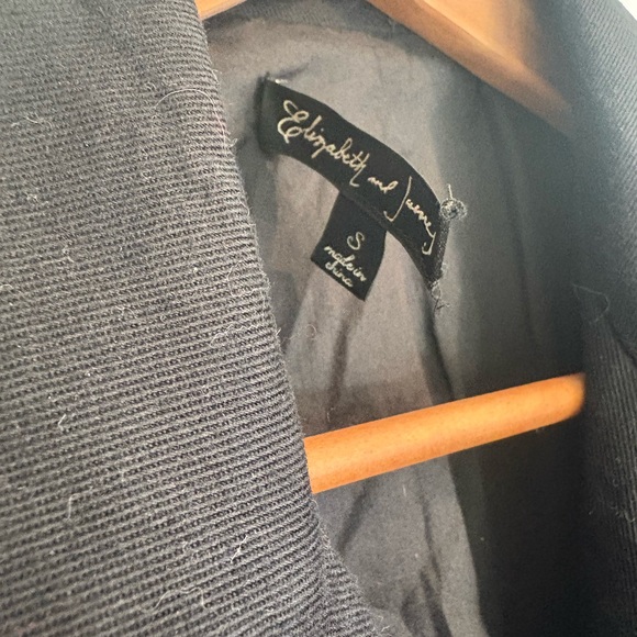 Elizabeth and James Black Cotton Moto Jacket SZ S – Buckle Sleeves, Zip Detail - Picture 5 of 10